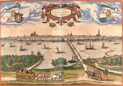Kampen, Nederländerna av Georg and Hogenberg Franz (1535 90) Braun