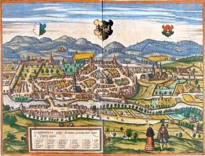 Kempten, Tyskland av Georg and Hogenberg Franz (1535 90) Braun
