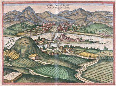 Kostajnica, Kroatien (gravyr av Georg Braun and Hogenberg Franz