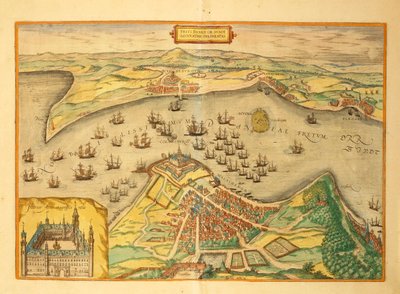 Kronborg från Världens städer av Georg Braun av Georg Braun and Hogenberg Franz