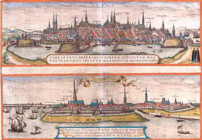 Lübeck, Hamburg, Deutschland von Georg and Hogenberg Franz (1535-90) Braun