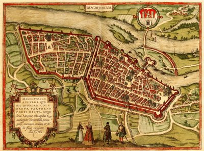 Magdeburg, Tyskland av Georg and Hogenberg Franz (1535 90) Braun