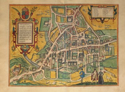Karta över Cambridge från USA av Georg Braun av Georg Braun and Hogenberg Franz