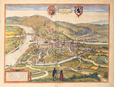 Karta över Namur från andra världskriget av Georg Braun av Georg Braun and Hogenberg Franz
