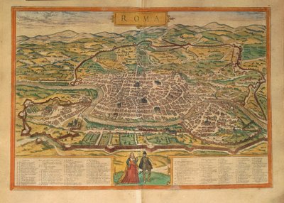 Ramani ya Roma kutoka kwa Vita vya Kidunia vya pili na Georg Braunswed av Georg Braun and Hogenberg Franz