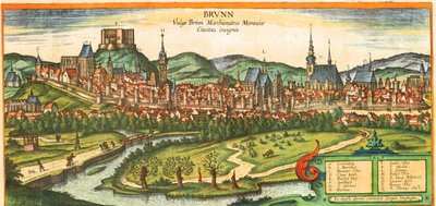 Markgrafschaft Mähren, zweitgrößte Stadt in der Tschechischen Republik von Georg and Hogenberg Franz (1535-90) Braun