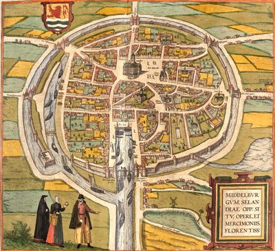Middelburg, Nederländerna av Georg and Hogenberg Franz (1535 90) Braun