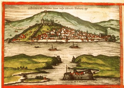 Šibenik, Kroatien von Georg and Hogenberg Franz (1535-90) Braun