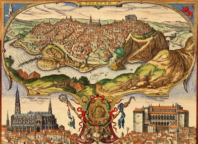 Toledo, Spanien av Georg and Hogenberg Franz (1535 90) Braun