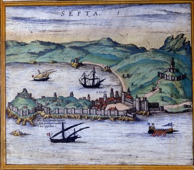 Ceuta, Marocko, från Atlas "World Cities" av Braun och Hogenberg av Georg Braun and Hogenberg Franz