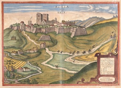 Eger, Ungern (gravyr av Georg Braun and Hogenberg Franz
