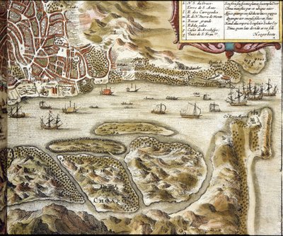 Goa Enligt Atlas "Civities of the World" av Braun och Hogenberg av Georg Braun and Hogenberg Franz