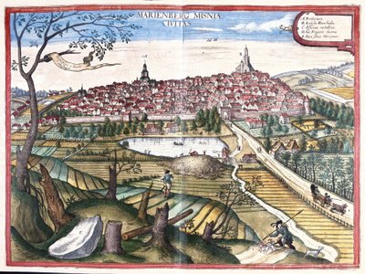 Marienberg, Sachsen, Tyskland (gravyr av Georg Braun and Hogenberg Franz