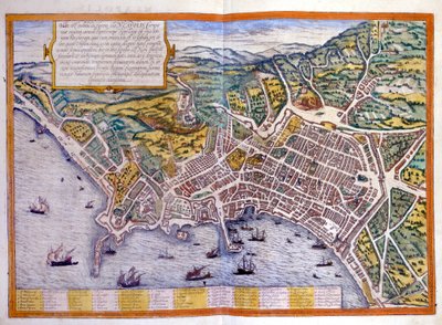 Neapel, atlas över Braun & Hogenberg av Georg Braun and Hogenberg Franz