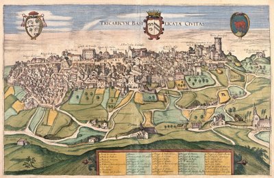 Tricario, region Basilikat, Italien (gravyr av Georg Braun and Hogenberg Franz