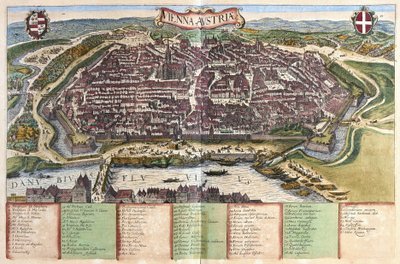 Wien, Österrike (gravyr av Georg Braun and Hogenberg Franz
