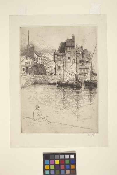 Port of Honfleur (bläck) av George-Charles Aid