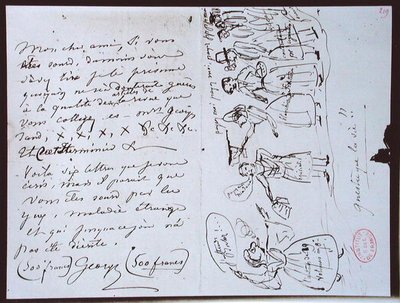 Fonds Lovenjoul E858 Ms 937 1.219 Brev från George Sand (1804-76) till Francois Buloz, redaktör för 
