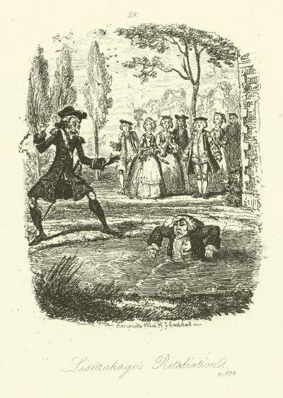 Illustration till Humphry Clinker av Tobias Smollett (gravyr) av George (after) Cruikshank
