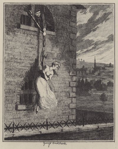 Illustration för Jack Sheppard (gravyr) av George (after) Cruikshank
