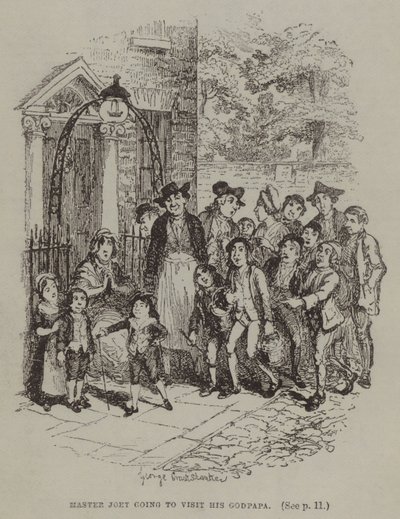 Mästare Joey ska besöka sin gudpappa (gravyr) av George (after) Cruikshank
