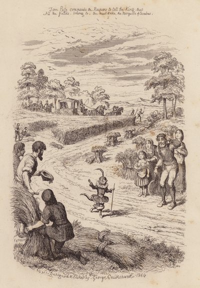 Mästerkatten i stövlar (gravyr) av George (after) Cruikshank