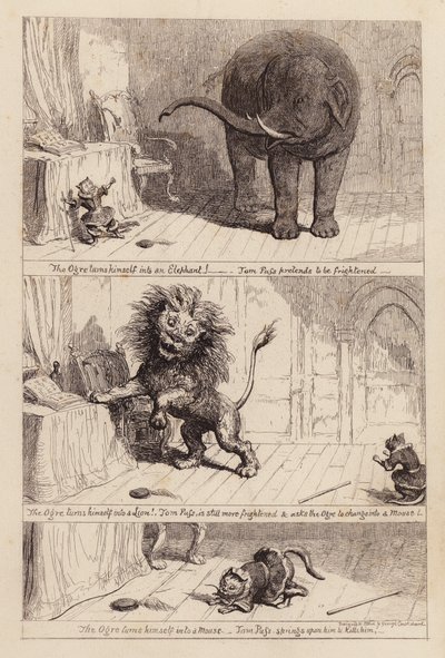 Mästerkatten i stövlar (gravyr) av George (after) Cruikshank