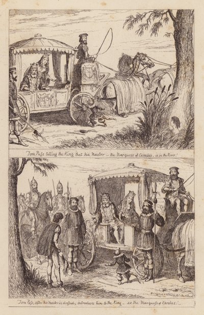 Mästerkatten i stövlar (gravyr) av George (after) Cruikshank