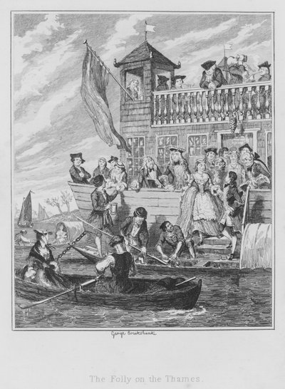 Dårskapen på Themsen (gravyr) av George (after) Cruikshank