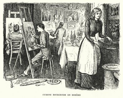 Illustration för Trilby av George du Maurier (gravyr) av George (after) Du Maurier