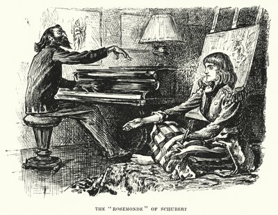 Illustration för Trilby av George du Maurier (gravyr) av George (after) Du Maurier