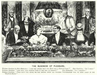 Punch tecknad: The Business of Pleasure (gravyr) av George (after) Du Maurier