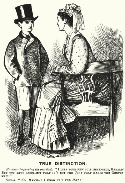 Punch cartoon: True Distinction (gravyr) av George (after) Du Maurier