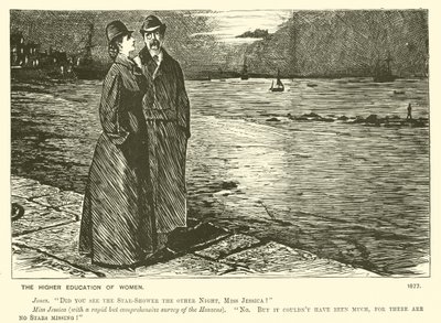 Kvinnors högre utbildning (gravyr) av George (after) Du Maurier