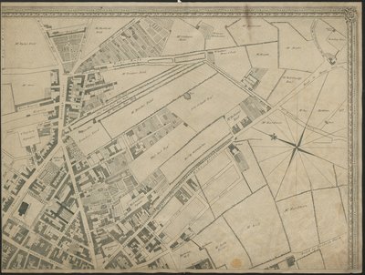 "Den nya och exakta planen för staden och hamnen i Leverpool", från en undersökning, graverad av Thomas Kitchin av George (after) Perry