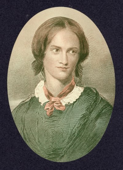 Charlotte Bronte, engelsk författare (färgad gravyr) av George (after) Richmond