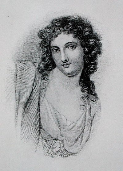 Lady Hamilton (ca 1765-1815) (gravyr) av George (after) Romney