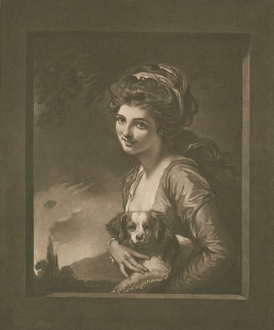 Lady Hamilton som "Nature" (litho) av George (after) Romney