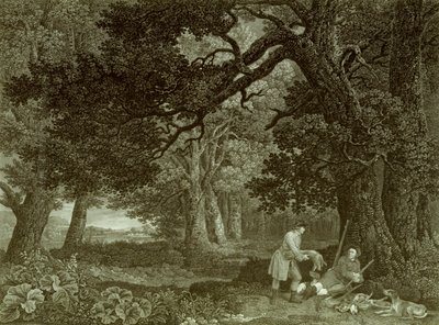 A Repose after shooting, skylt 4 (gravyr) av George (after) Stubbs