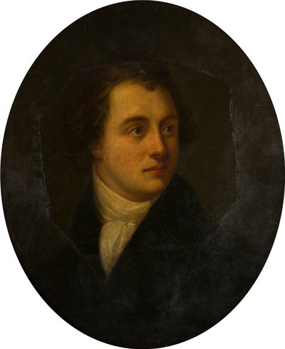 Porträtt av en okänd gentleman, ca 1807-19 (olja på koppar) av George (attr.to) Harlow