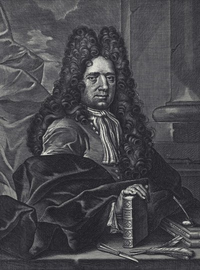 Porträtt av George Shelley Engelsk kalligraf från 1700-talet gravyr av George Bickham. av George (c.1706–71) Bickham