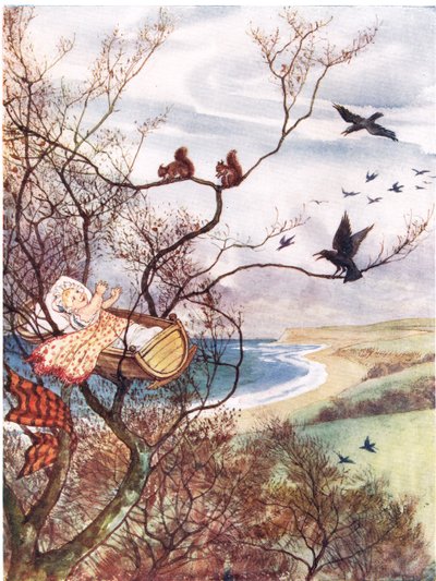 Hush-a-by Baby, illustration från "A Picture Song Book", 1910 av George, 9th Earl of Carlisle Howard