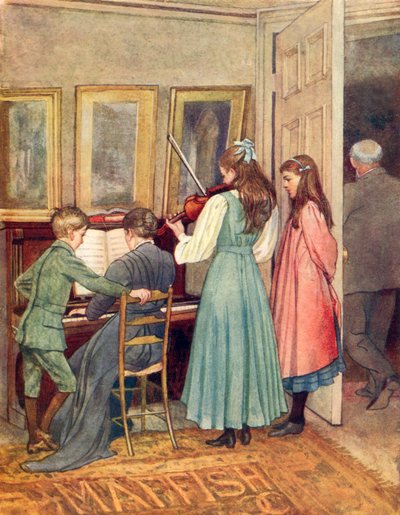 Att göra musik (färglitografi) av George 9th Earl of Carlisle Howard