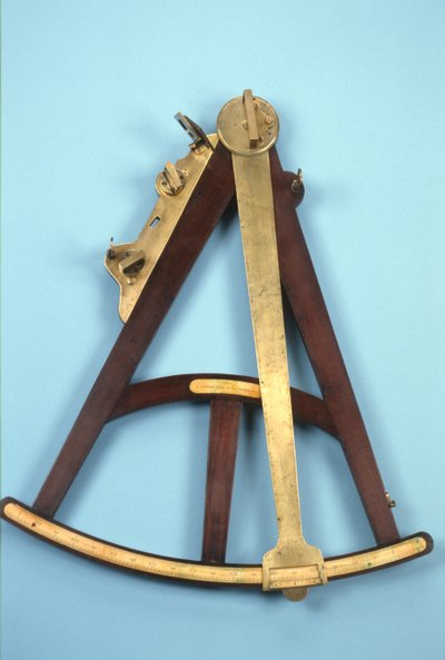 18-tums Hadley-kvadrant eller oktant, c.1760 (trä, mässing och glas) av George Adams