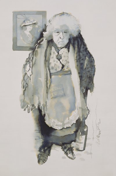 Margaret: De borde göra något, 1969 (penna och tvätta ombord) av George Adamson