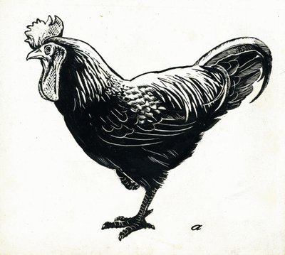 The Hen, 1950-tal (skrapbräda) av George Adamson