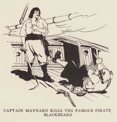 Kapten Maynard dödar den berömda piraten Svartskägg av George Alfred Williams