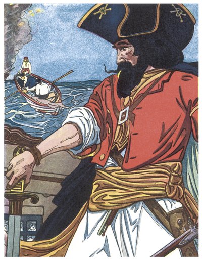 Porträtt av en pirat Illustration från "The boys book of pirates" av George Albert Williams (1875-1932) 1913 av George Alfred Williams