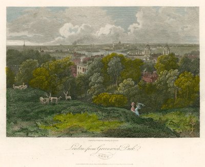 London från Greenwich Park, Kent av George Arnald