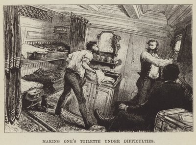 Att göra Ones Toilette under Svårigheter av George Augustus Sala
